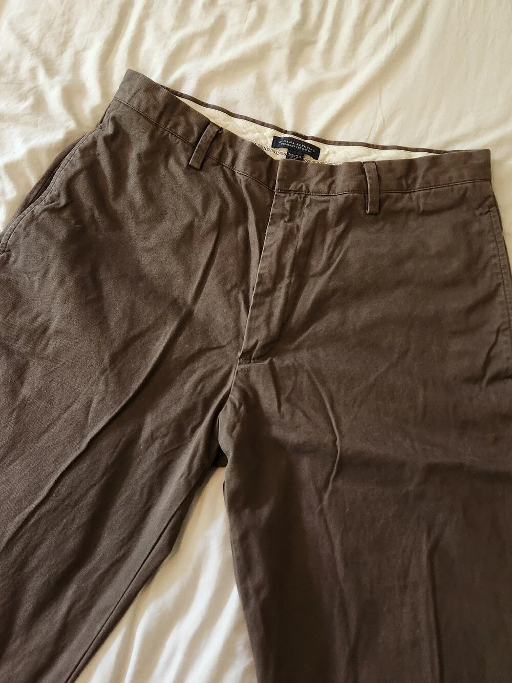 Banana Republic Straight Fit Gavin Men's Brown Casual Chino Pants